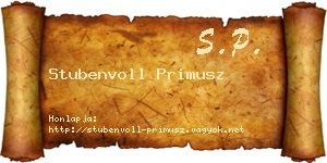 Stubenvoll Primusz névjegykártya